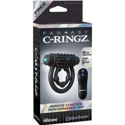 Pipedream Fantasy C-Ringz Remote Control Ελαστικό Δαχτυλίδι Πέους Σιλικόνης με Δόνηση Μαύρο