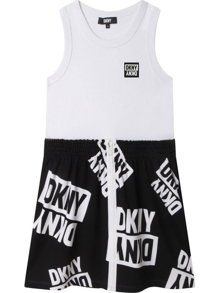 DKNY Παιδικό Φόρεμα Μαύρο Λευκό D32875-M41
