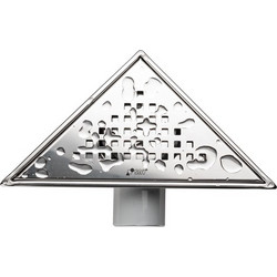 RAVENNA Σιφώνι Δαπέδου Γωνιακό Kackar Shine 17,5 x 17,5 Περιστρεφόμενο με Σχάρα Ιnox