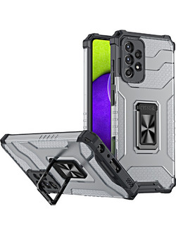 Hurtel Crystal Ring Case Kickstand Tough Rugged Cover Black (Samsung Galaxy A72 4G)