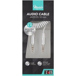 T nB JACKTWISTWH SPIRAL GOLD CABLE 3.5mm MALE-3.5mm MALE 1.80m WHITE