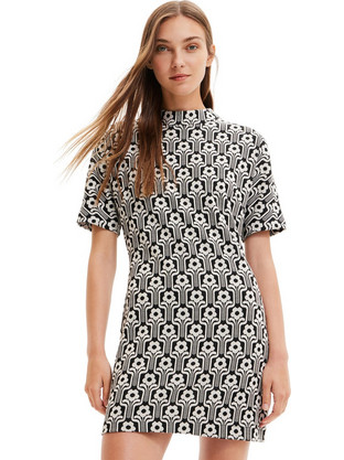 Desigual Karen Mini Καθημερινό Φόρεμα Μαύρο 22WWVK72-2000