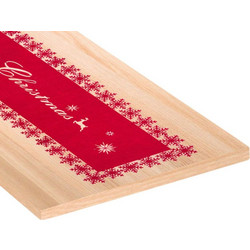 Χριστουγεννιάτικο Runner Κόκκινη Τσόχα Νιφάδες 117x30 cm