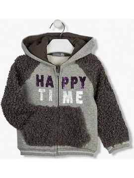 Losan Παιδική Ζακέτα Φούτερ Fleece με Κουκούλα 926-6023 Grey