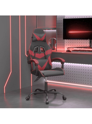 vidaXL Καρέκλα Gaming Δερματίνης Μαύρη Κόκκινη 349550