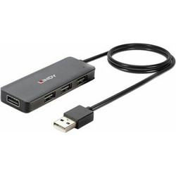 Lindy 42986 USB Hub 2.0 USB-A με 4 Θύρες USB-A & Εξωτερική Παροχή Ρεύματος