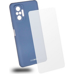 EGOBOO Tempered Glass + Case Rubber TPU Light grey (Xiaomi Redmi Note 10 Pro)