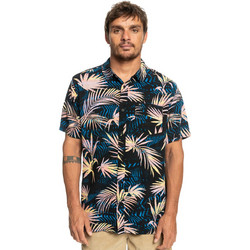 Quiksilver Ανδρικό Πουκάμισο Βαμβακερό Φλοράλ Κοντομάνικο Κανονική Γραμμή Μαύρο Πολύχρωμο EQYWT04464-KVJ6