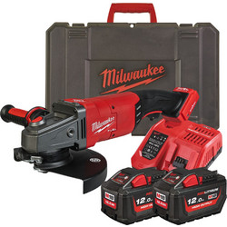 Milwaukee M18 ONEFLAG230XPDB-122C Γωνιακός Τροχός Μπαταρίας 18V 230mm 2x12Ah