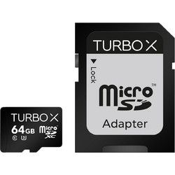 Turbo-X microSDXC 64GB Class 10 U3 UHS-I + Adapter