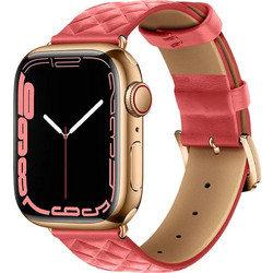 Hoco WA18 Elegant Λουράκι Δερμάτινο Pink (Apple Watch 42 / 44 / 45 / 49mm)