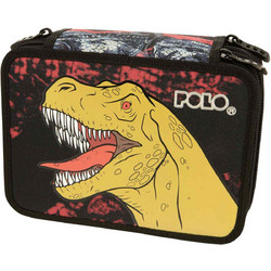 Polo Rolling Dinosaur Κασετίνα με 3 Θήκες Μαύρη 937016-8185