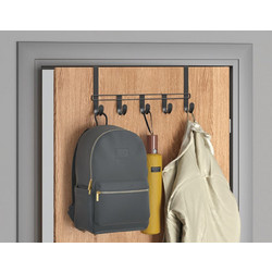 Κρεμάστρα Πόρτας Μεταλλική Μαύρη 38x6x15cm Metaltex Lava Touch 351900