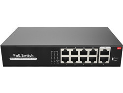 Ethernet Switch (Poe+) 10 Θυρών 10/100Mbps 8+2 With Distance Ability 250M