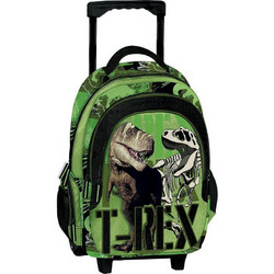 Graffiti Dinosaur Σχολική Τσάντα Τρόλεϊ Δημοτικού Πράσινη 231253