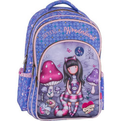 Santoro Gorjuss Cheshire Cat Σχολική Τσάντα Πλάτης Δημοτικού Μωβ Ροζ 237212