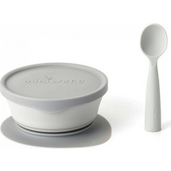 Miniware Des.15 Μπολ Φαγητού & Κουταλάκι Grey 2τμχ