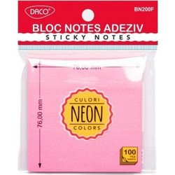 Αυτοκόλλητα χαρτάκια DACO STICKY NOTES 76 x 76 mm 100 φύλλα Ροζ