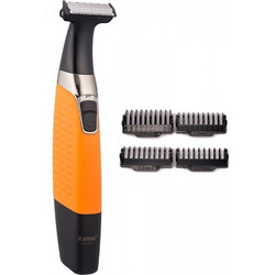 Kemei KM-1910 Orange Ξυριστική Μηχανή Προσώπου και Σώματος Επαναφορτιζόμενη Αδιάβροχη