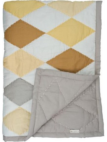 Fabelab Patchwork Diamond Mix Κουβέρτα Κούνιας Βαμβακερή 110x140 Κίτρινη