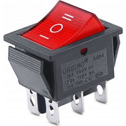 Switch KCD4 ON-OFF-ON 3Position 6Pins Latching Red with Light
