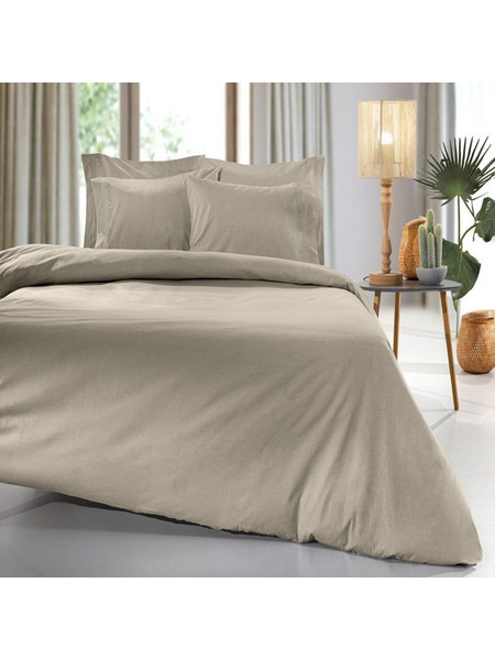 Guy Laroche Σεντόνι Μονό Βαμβακερό με Λάστιχο 100x200+32 Color Plus Taupe