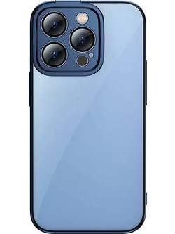 Baseus Glitter Back Cover Transparent / Blue (iPhone 14 Pro Max)
