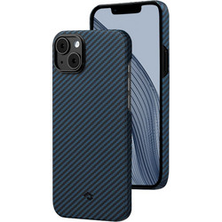 Pitaka MagEZ Case 3 - MagSafe Θήκη Aramid Fiber Body Apple iPhone 14 Plus - 1.2mm - 1500D - Black / Blue / Twill (KI1408M)