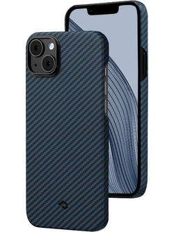 Pitaka MagEZ Case 3 - MagSafe Θήκη Aramid Fiber Body Apple iPhone 14 Plus - 1.2mm - 1500D - Black / Blue / Twill (KI1408M)