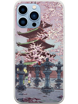 Θήκη Ukiyo-e - Cherry Blossom iPhone 14 Pro Max Flexible TPU (Διάφανη Σιλικόνη)