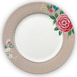 Pip Studio Πιάτο Ρηχό Πορσελάνης Blushing Birds Khaki 26.5cm 51001213