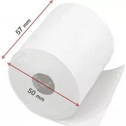 Θερμική Χαρτοταινία, Ρολό Ταμειακής 57x50mm με Μήκος 25m 48gr/m