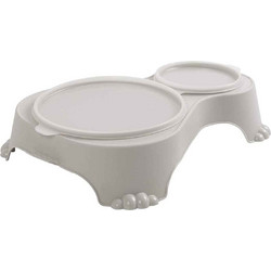 Rotho Sally Double Bowl 1lt και 0,28lt Μπολ Διπλό Πλαστικό με καπάκι Μπεζ