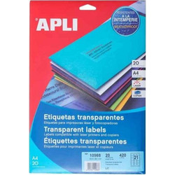 APLI 420 Αυτοκόλλητες Ορθογώνιες Ετικέτες A4 63.5 x 38.1 20 τεμ 10968