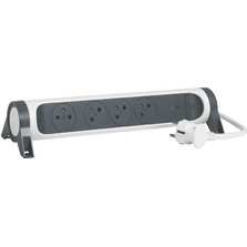 Legrand Przedluzacz ochr 4x2PZ 15M bialoczarny