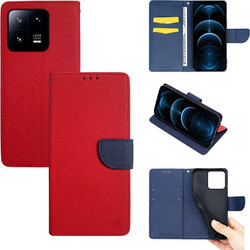 Θήκη Πορτοφόλι Sonique Trend Wallet Xiaomi Xiaomi 13 5G Κόκκινο / Σκούρο Μπλε