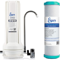 Eiger Countertop 10" Μονό Φίλτρο Νερού Άνω Πάγκου με Ανταλλακτικό Eiger CTO 5 & Βρυσάκι Λευκό