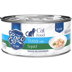 Egeo Pet Food Adult Grain Free with Tuna & Squid in Jelly 85gr