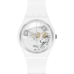 Swatch Γυναικείο Ρολόι με Λευκό Καουτσούκ Λουράκι SO31W102