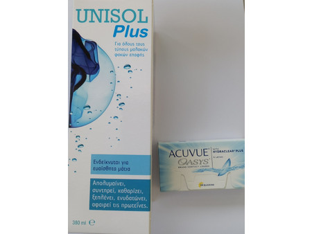 Acuvue Oasys Hydraclear 15θήμεροι Φακοί Επαφής Σιλικόνης Υδρογέλης με Φίλτρο UV 6τμχ + 1 Υγρό Unisol 380ml
