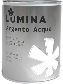 Χρώμα τεχνοτροπίας νερού μεταλλικό ασημί argento LUMINA 700gr