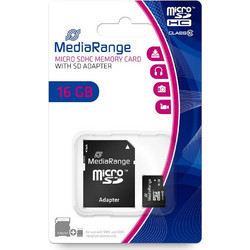 Mediarange MR958 microSDHC 16GB Class 10 A1 + Adapter