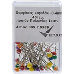 VICTORY ΚΑΡΦΙΤΣΕΣ ΚΕΦΑΛΑΚΙ ΜΑΚΡΙΕΣ ΚΟΥΤΙ ΠΛΑΣΤ. 40T 4mm 9S433340-99