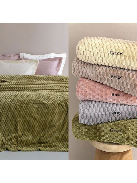 Κουβέρτα Aster Fleece Creme Palamaiki Ημίδιπλο 160x220cm Jacquard