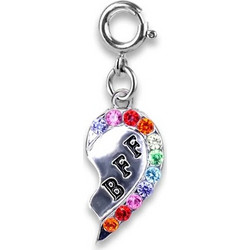 CHARM IT! SILVER BFF BROKEN HEART CHARM CT03-02