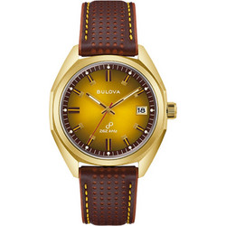 Bulova Ανδρικό Ρολόι με Καφέ Δερμάτινο Λουράκι 97B214