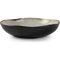 Μπολ stoneware μπεζ-μαύρο 12 x 3 εκατ. Lunar