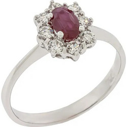 Million Diamonds Γυναικείο Δαχτυλίδι Ροζέτα από Χρυσό 18K Ασημί με Διαμάντι RL19292