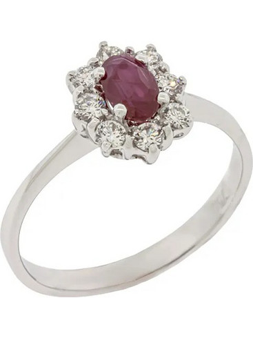 Million Diamonds Γυναικείο Δαχτυλίδι Ροζέτα από Χρυσό 18K Ασημί με Διαμάντι RL19292