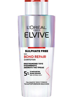 L'Oreal Paris Elseve Bond Repair 5% Σαμπουάν για Επανόρθωση & Ψαλίδα για Ταλαιπωρημένα Μαλλιά 200ml